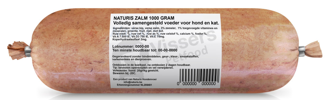 Naturis Vers Vlees voeding Zalm 1000 gr
